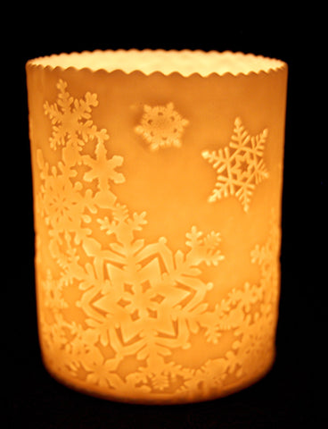 Snowflake Porcelain Tealight Holder