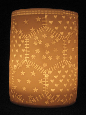 patchwork porcelain handmade tealight by stefstorey £15