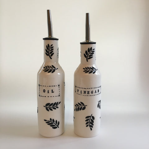 handmade porcelain oil and vinegar drizzler bottles.  Tactile and beautiful