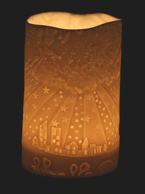 One of the beautiful candle light holders by stefstorey depicting the Pennine fells