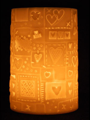 romantic love heart porcelain tealight holder by stefstorey £15